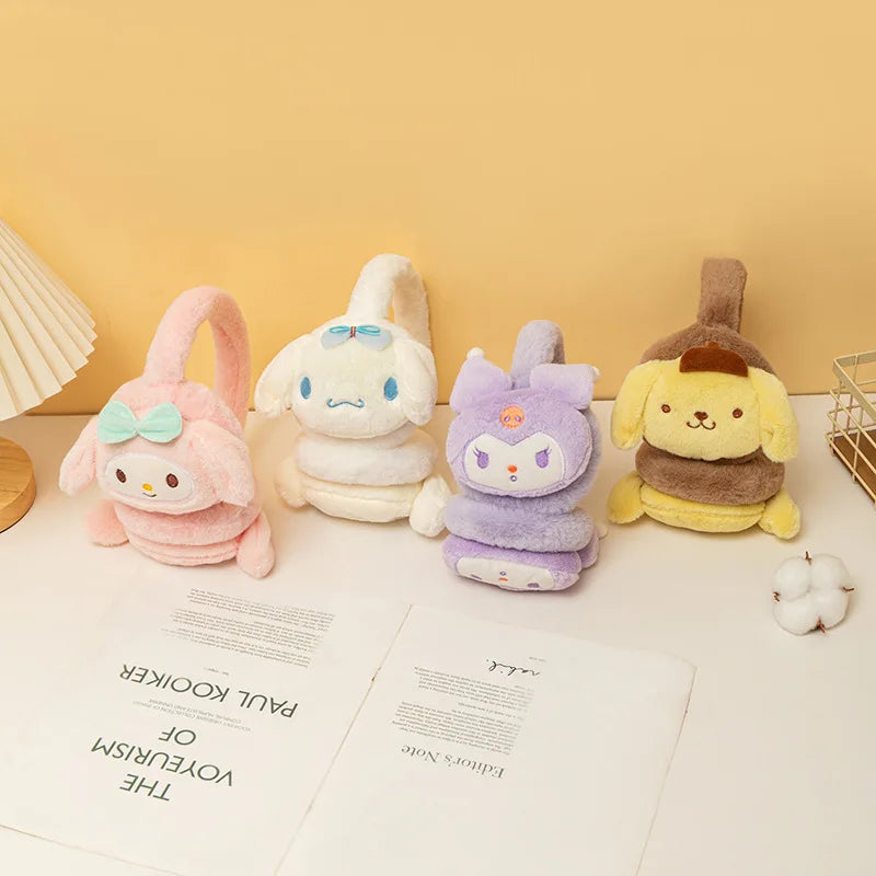 KawaiiWarm – Sanrio Mjuka Öronmuffar med Kuromi, Cinnamoroll & Melody