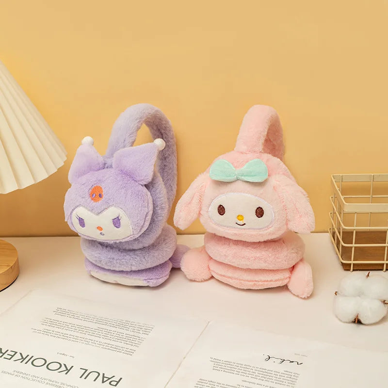 KawaiiWarm – Sanrio Mjuka Öronmuffar med Kuromi, Cinnamoroll & Melody